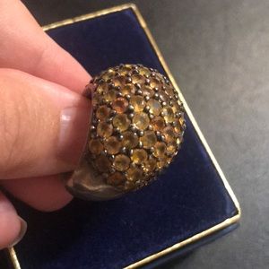 Vintage sterling silver Golden lemon Citrine ring … size 7 1/2-8 SO YOUNIQUE!!!